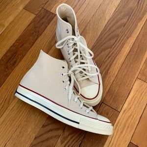 Converse Chuck 70 High Top Canvas Shoes Parchment/Garnet/Egret Color